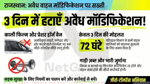 अवैध वाहन मॉडिफिकेशन पर राजस्थान सरकार की सख्ती, तीन दिन में नियमों के पालन का निर्देश