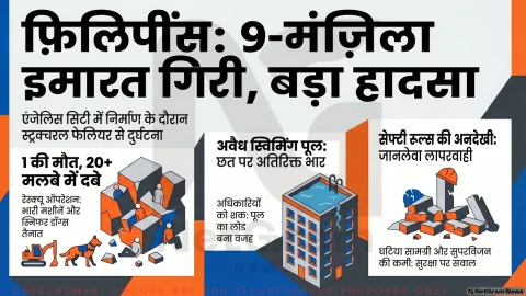 फ़िलिपींस में बड़ा हादसा: 9 मंज़िला इमारत भरभराकर गिरी, मलबे में दबे कई मज़दूर