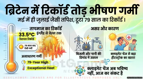 ब्रिटेन में रिकॉर्ड तोड़ गर्मी: मई में 35 डिग्री के करीब पहुंचा तापमान, यूरोप में बढ़ी हीटवेव की चिंता