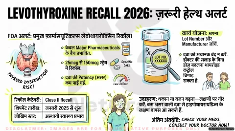 Levothyroxine Recall 2026 Alert: थायरॉइड टैबलेट के कुछ बैच पर रिकॉल; तुरंत चेक करें अपनी दवा की स्ट्रेंथ और Lot Number