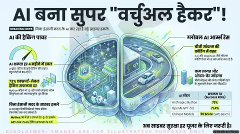 📰 AI अब “वर्चुअल हैकर” बन रहा है: नई रिपोर्ट में साइबर हमलों की तेजी से बढ़ती क्षमता पर बड़ा खुलासा
