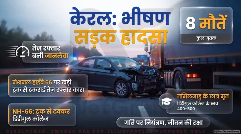 त्रिशूर में NH-66 पर दर्दनाक हादसा, खड़े ट्रक से टकराई तेज रफ्तार कार; 8 की मौत : Kerala Road Accident Alert