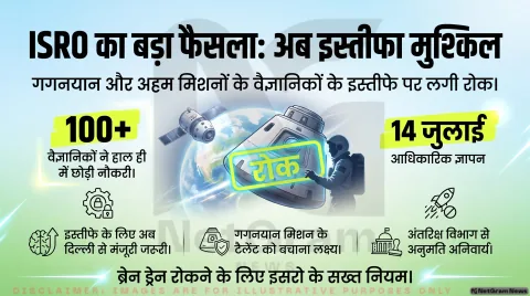 ब्रेन ड्रेन रोकने के लिए ISRO का बड़ा फैसला, गगनयान समेत अहम मिशनों के वैज्ञानिकों का इस्तीफा और VRS अब आसानी से नहीं होगा मंजूर