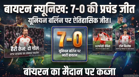 बायर्न म्यूनिख ने यूनियन बर्लिन को 7-0 से हराया; अल्फोंसो डेविस और माइकल ओलिसे का शानदार खेल : Bundesliga 2026/27 Match Alert