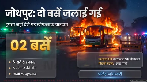 Jodhpur Crime Alert: हिस्ट्रीशीटर पर रंगदारी के लिए बसों को फूंकने का आरोप, जांच में जुटी कई थानों की पुलिस