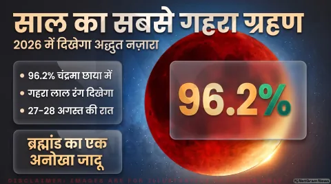 Chandra Grahan 2026 Alert: 27–28 अगस्त को दिखेगा गहरा आंशिक चंद्र ग्रहण; तुरंत पढ़ें समय, दृश्यता और नियम