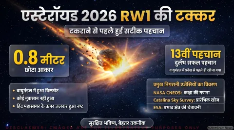 Planetary Defense Alert: ऑस्ट्रेलिया के आसमान में जला 2026 RW1 एस्टेरॉयड तुरंत पढ़ें अर्ली-वार्निंग सिस्टम रिपोर्ट