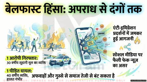 बेलफास्ट चाकू हमला: कैसे एक घटना ने एंटी–इमिग्रेशन हिंसा को भड़का दिया?