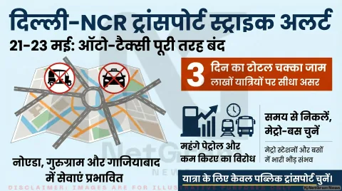 दिल्ली-NCR में 21 से 23 मई तक ऑटो-टैक्सी-कैब हड़ताल, लाखों यात्रियों की बढ़ेंगी मुश्किलें