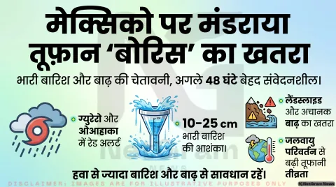 मेक्सिको की ओर बढ़ रहा ट्रॉपिकल स्टॉर्म ‘बोरिस’, भारी बारिश और बाढ़ का खतरा; जलवायु परिवर्तन पर फिर बढ़ी चिंता