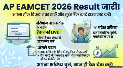 AP EAMCET Result 2026 जारी, अब हॉल टिकट नंबर से ऐसे करें अपना रिजल्ट और रैंक कार्ड डाउनलोड