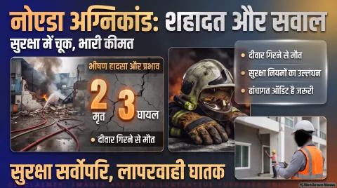 Noida  Alert: 2 फायरमैन शहीद, 3 घायल; तुरंत पढ़ें फायर सेफ्टी ऑडिट और जांच के नए आदेश