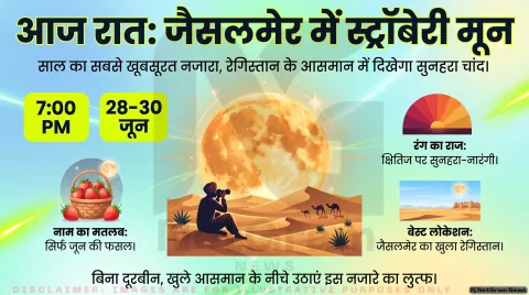 जैसलमेर की रेत पर आज रात दिखेगा स्ट्रॉबेरी मून, जानिए क्यों है यह खास और कैसे देखें
