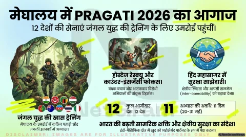 मेघालय में शुरू हुआ ‘PRAGATI 2026’: 12 देशों की सेनाएँ जंगल युद्ध की संयुक्त तैयारी में जुटीं