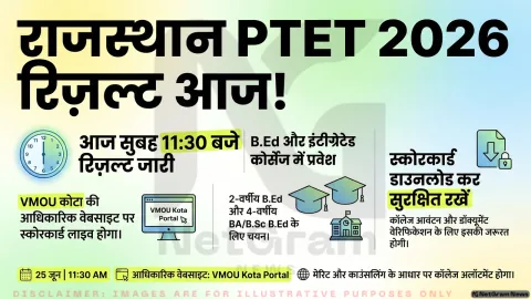 राजस्थान PTET 2026 रिज़ल्ट आज सुबह 11:30 बजे होगा जारी, B.Ed प्रवेश प्रक्रिया का अगला चरण शुरू