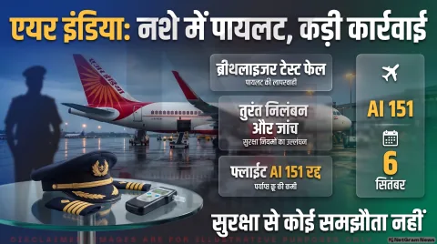 ज्यूरिख-दिल्ली फ्लाइट AI 151 के को-पायलट पर गिरी गाज; शराब पीकर ड्यूटी पर आने के आरोप में सस्पेंड : Aviation Safety Crackdown 2026