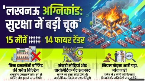 लखनऊ की कमर्शियल बिल्डिंग में भीषण आग: युवा छात्रों की मौत के बाद सुरक्षा व्यवस्था पर गंभीर सवाल