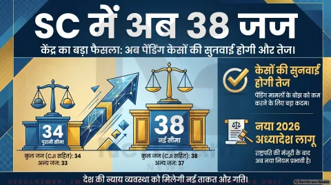 सुप्रीम कोर्ट में बढ़ेगी न्याय की रफ्तार, अब 38 जजों तक नियुक्ति को मंजूरी