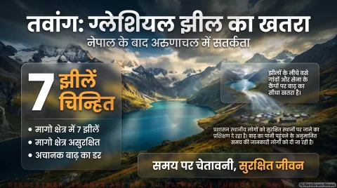तवांग में 7 संवेदनशील ग्लेशियल झीलों की पहचान; राज्य आपदा प्रबंधन प्राधिकरण ने शुरू की मॉक ड्रिल : Arunachal GLOF Alert 2026