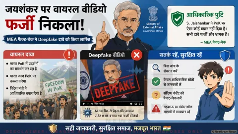 जयशंकर पर वायरल वीडियो फर्जी निकला: MEA फैक्ट-चेक ने Deepfake दावे को किया खारिज
