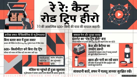 पेन्सिलवेनिया से न्यू हैम्पशायर तक कार में छुपकर पहुंचा पालतू बिल्ली Ray Ray, सोशल मीडिया पर बना ‘रोड ट्रिप हीरो’