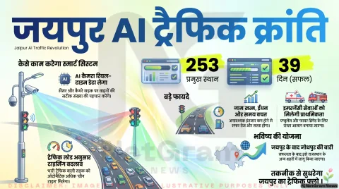 जयपुर के 253 चौराहों पर लगेंगे AI-संचालित स्मार्ट ट्रैफिक सिग्नल, बदल जाएगा शहर का ट्रैफिक मैनेजमेंट