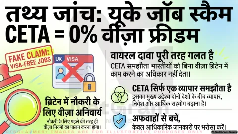 Fact Check: क्या India–UK CETA के बाद भारतीयों को UK में बिना वीज़ा नौकरी मिलेगी? वायरल दावे की पूरी सच्चाई