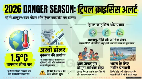 जलवायु संकट: 2026 का “डेंजर सीज़न” और तीन गुना बढ़ता जोखिम