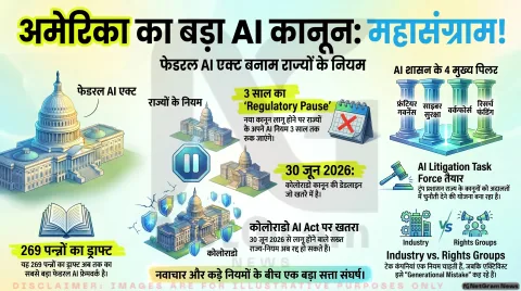 अमेरिका में एआई नियमन पर बड़ी बहस, ‘ग्रेट अमेरिकन एआई एक्ट’ और राज्यों के कानूनों में टकराव की आशंका