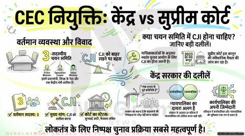 Supreme Court CEC Appointment Hearing Alert: CJI को चयन समिति से बाहर रखने पर सुनवाई; तुरंत पढ़ें केंद्र का हलफनामा
