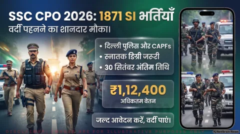 1871 सब इंस्पेक्टर पदों के लिए ऑनलाइन आवेदन शुरू; 30 सितंबर तक का मौका :SSC CPO 2026 Notification