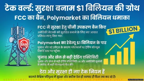अमेरिकी FCC ने चीनी उपकरणों के आयात पर लगाई नई रोक, Polymarket का वार्षिक रेवेन्यू 1 अरब डॉलर के पार