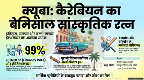 क्यूबा: इतिहास, राजधानी, मुद्रा, सरकार, शिक्षा, कृषि, खेल, संस्कृति और पर्यटन सहित पूरी जानकारी
