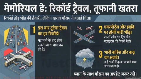 अमेरिका में मेमोरियल डे वीकेंड: रिकॉर्ड ट्रैवल के बीच मौसम की बड़ी चुनौती