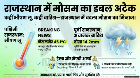 जोधपुर में भीषण गर्मी का कहर, 41.9°C तक पहुंचा पारा, लू और धूलभरी आंधी का अलर्ट