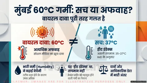 क्या मुंबई का ‘फील्स–लाइक’ तापमान सच में 60°C पहुंच गया? वायरल दावे की पूरी सच्चाई आई सामने