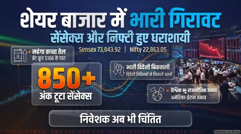 सेंसेक्स 850 अंक टूटा, निफ्टी 22,863 पर फिसला; जानिए आज के सपोर्ट लेवल्स : Stock Market Crash Alert 28 September 2026