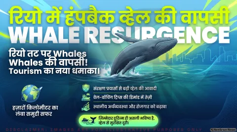 रियो डी जेनेरियो के तट पर बढ़ीं हंपबैक व्हेल, वेल-वॉचिंग ट्रिप्स की मांग में आई तेजी