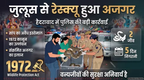 विशाखापत्तनम के डांस ट्रूप से अजगर और मुर्गी रेस्क्यू; जानिए कानूनी धाराएं और सजा के प्रावधान: Animal Cruelty Case Updates
