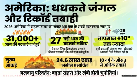 अमेरिका में जंगल की आग का दायरा बढ़ा, 27 बड़ी आग की घटनाएं सक्रिय