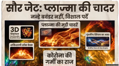 Coronal Heating Problem Updates: शॉक वेव्स, मैग्नेटिक टेंशन और बारोक्लिनिक मोशन पर वैज्ञानिकों का बड़ा विश्लेषण