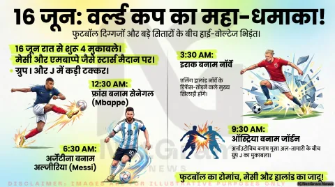 16 जून वर्ल्ड कप शेड्यूल: फ्रांस बनाम सेनेगल, नॉर्वे-इराक से लेकर अर्जेंटीना-अल्जीरिया तक हाई वोल्टेज मैच