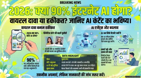 क्या 2026 तक इंटरनेट का 90% कंटेंट AI बनाएगा? जानिए वायरल दावे की पूरी सच्चाई