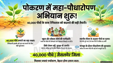 पोकरण में 40 हजार पौधे लगाने का अभियान शुरू, रेगिस्तानी इलाके को हरा-भरा बनाने की पहल