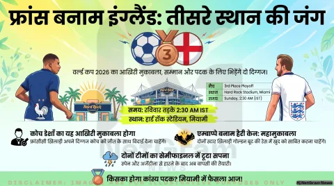 फ्रांस बनाम इंग्लैंड: फीफा वर्ल्ड कप 2026 में तीसरे स्थान की जंग आज, सम्मान बचाने के लिए मैदान में उतरेंगी दोनों दिग्गज टीमें