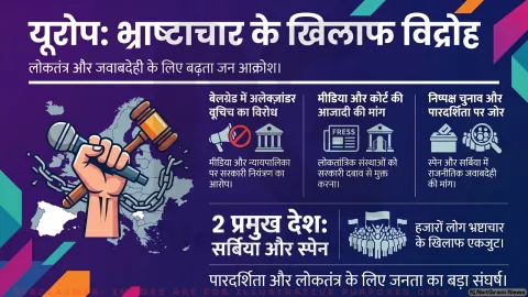 यूरोप में भ्रष्टाचार के खिलाफ जनता का गुस्सा, सर्बिया और स्पेन की सड़कों पर हजारों लोग उतरे