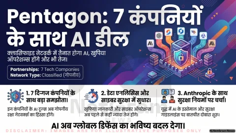 Pentagon का बड़ा फैसला — 7 टेक कंपनियों के साथ क्लासिफाइड नेटवर्क में AI टूल्स लगाने का करार