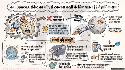 अगर आपके पास भी आया है 'SpaceX Rocket Moon Crash' का वायरल मैसेज, तो थोड़ा ठहरिए! तुरंत जानें खगोलीय भौतिकी (Physics) का सच