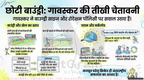 Sunil Gavaskar BCCI Appeal Alert: छोटी बाउंड्री और चयन नीति पर उठे सवाल; तुरंत पढ़ें गावस्कर के कॉलम की बड़ी बातें