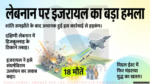 लेबनॉन में इज़राइल के हवाई हमले, 18 लोगों की मौत